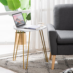 Large Nesting Triangle End Table,Set of 2 Marble Coffee Table End Side Tables Sofa Console Tables