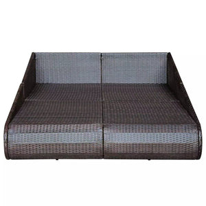 Garden Bed Brown 79.1"x54.7" Poly Rattan