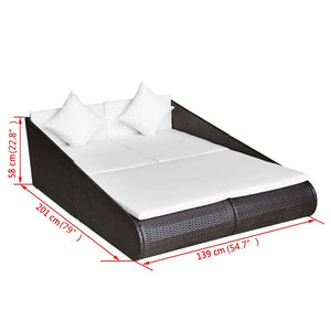 Garden Bed Brown 79.1"x54.7" Poly Rattan