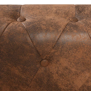 Chesterfield Corner Sofa 6-Seater Brown Faux Leather