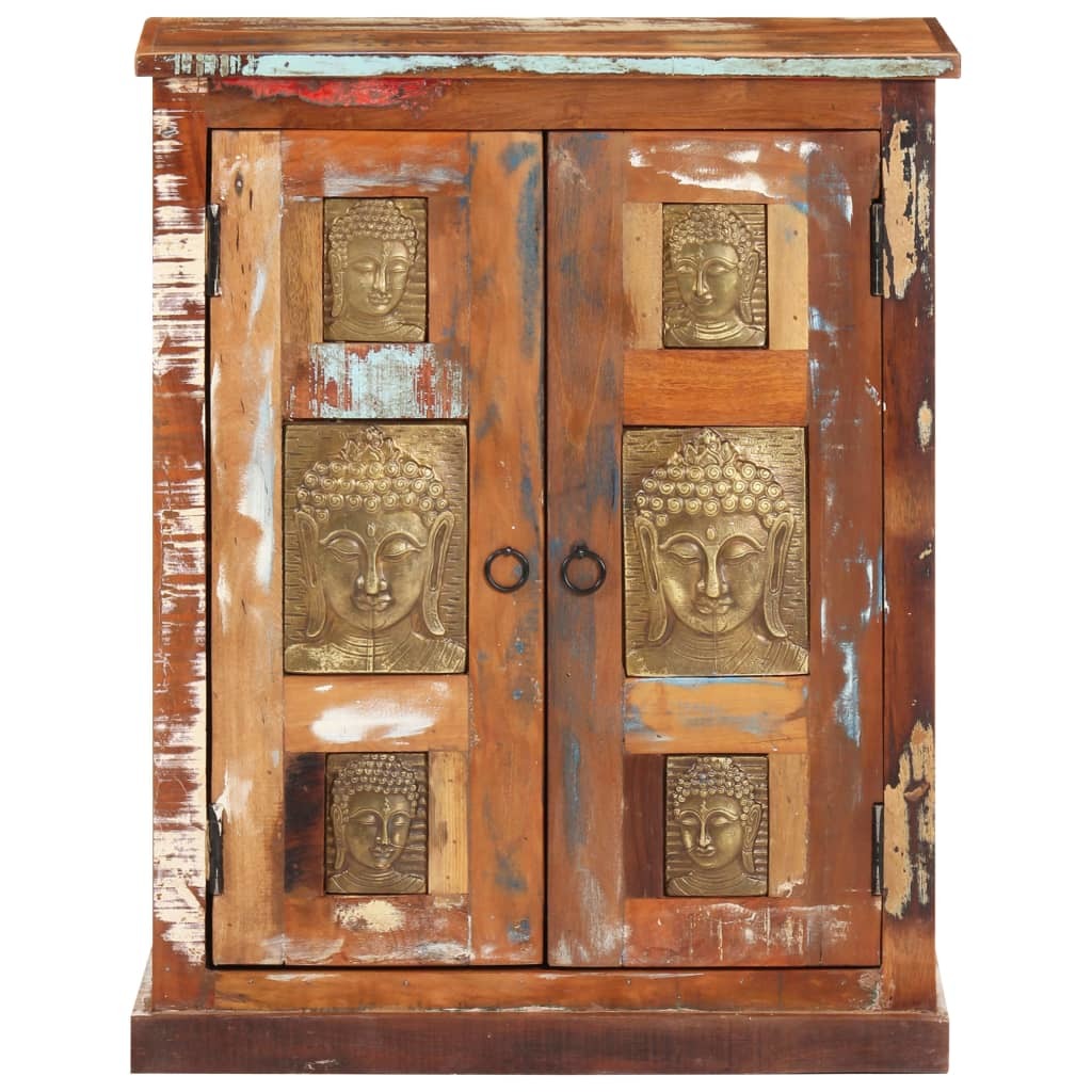 Sideboard with Buddha Cladding 23.6"x13.8"x29.5" Solid Reclaimed Wood