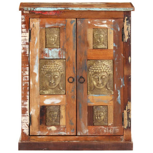 Sideboard with Buddha Cladding 23.6"x13.8"x29.5" Solid Reclaimed Wood