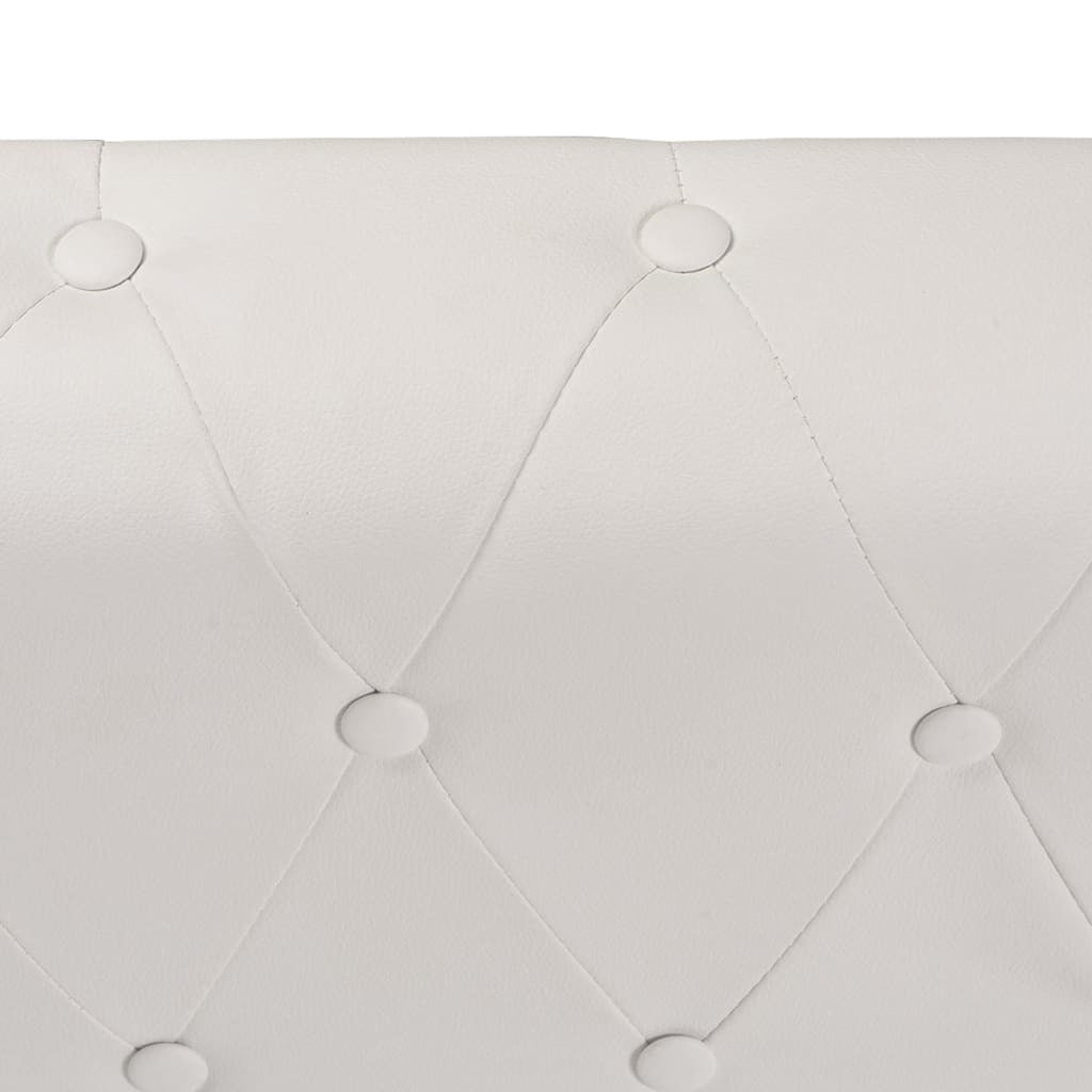 Chesterfield Corner Sofa 6-Seater White Faux Leather