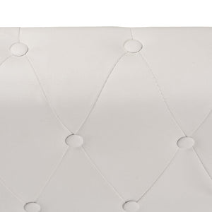 Chesterfield Corner Sofa 6-Seater White Faux Leather