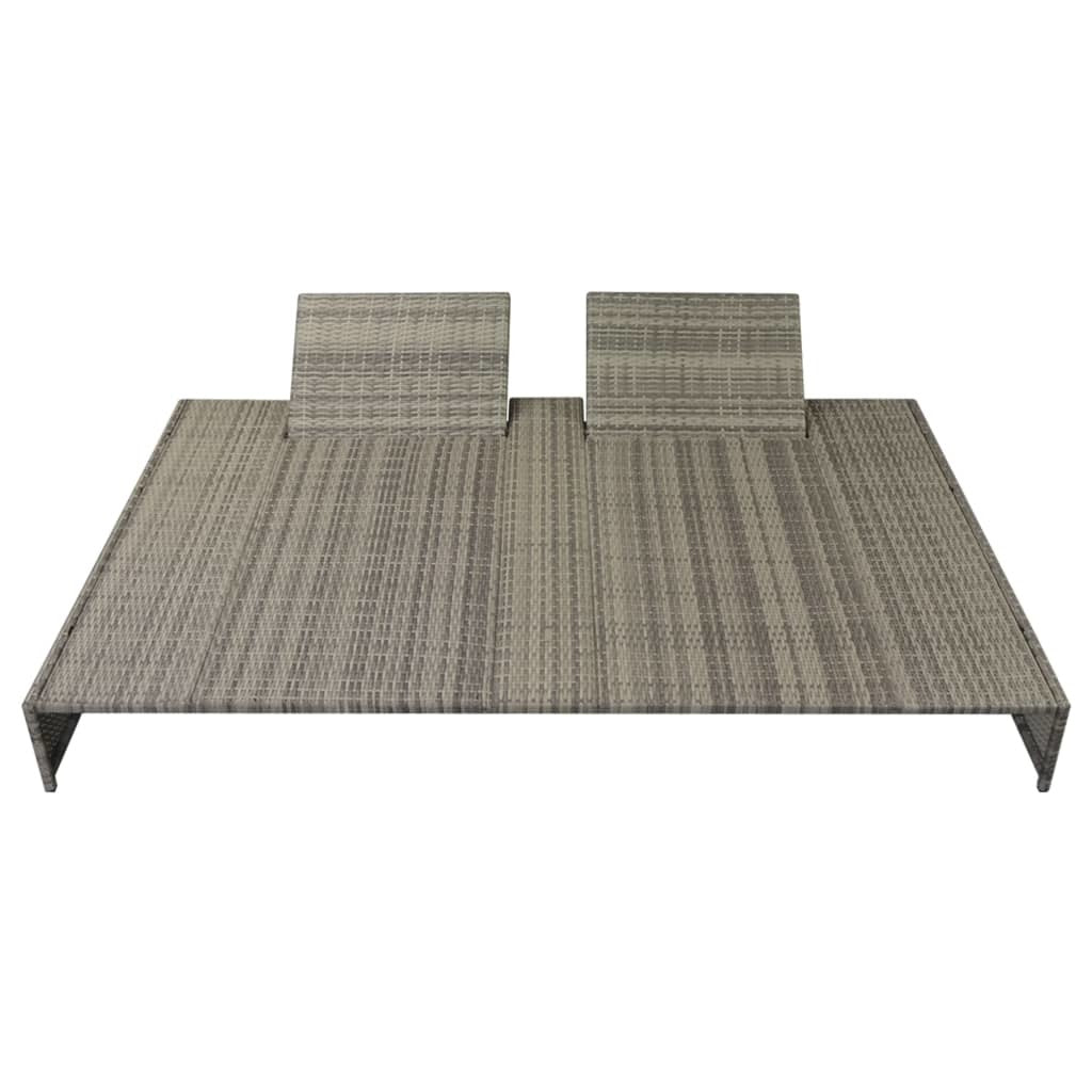 Outdoor Lounge Set 15 Pieces Poly Rattan Gray